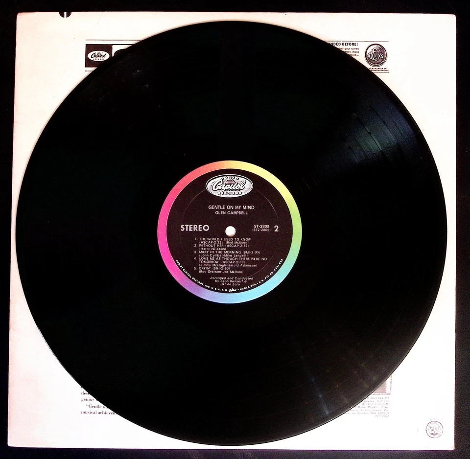 GLEN CAMPBELL   GENTLE ON MY MIND  CAPITOL RECORDS VINYL LP 224-39 - Image 4 of 4