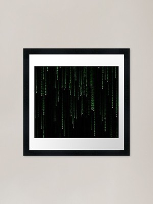 MATRIX GRÜN Gerahmter Kunstdruck Gerahmtes Wandbild Poster Leinwanddruck Bild