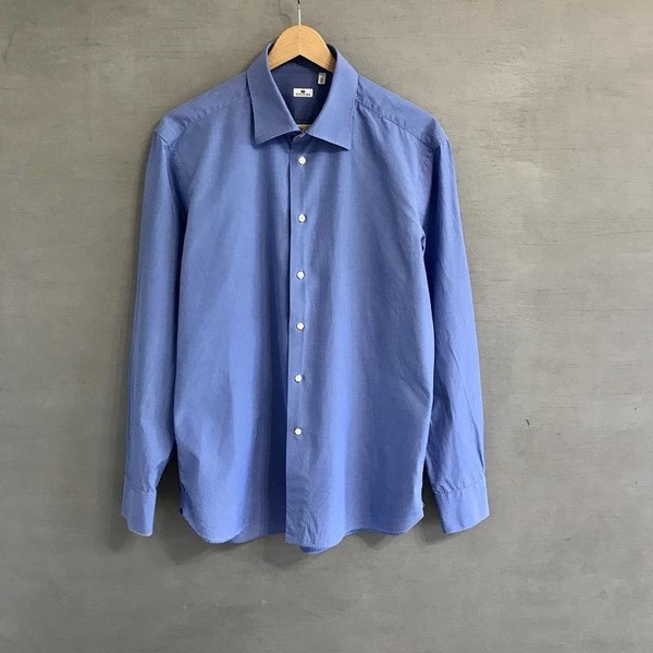 Men Sonrisa Shirt Navy Cotton 38 / M / 46