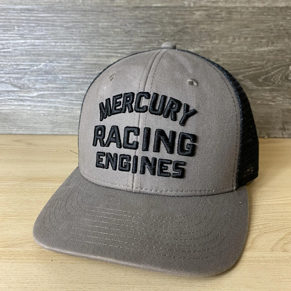 Mercury Racing Engines Hat Cap Snap Back Trucker Mesh Embroidered Mens Racing - Image 4 of 4