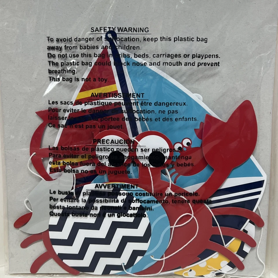 Ahoy Matey Velero Océano Animales Baby Shower Fiesta Decoración Recortes Colgantes Foto 2 de 2