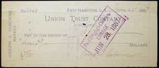1887 JOSEPH S. OSBORNE BANKER EAST HAMPTON LONG ISLAND NY JB CORWIN UNION TRUST