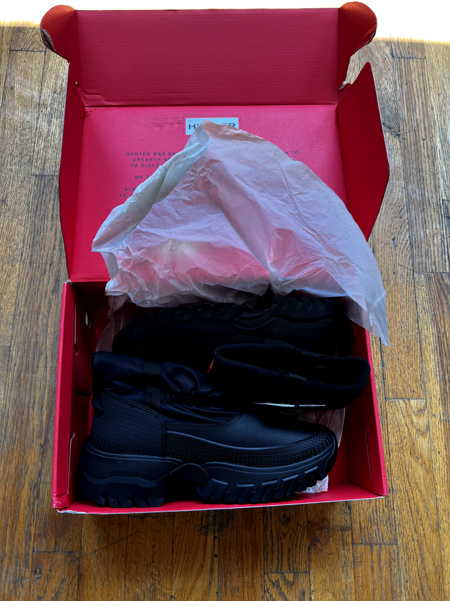 Hunter wanderer short slouch snow boot in Black | eBay