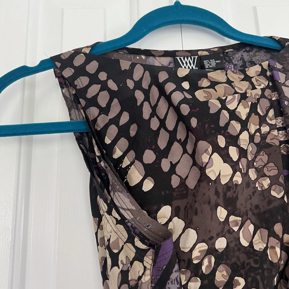 Blusa de seda 100% multicolor para mujer de WORTH talla 6 Foto 3 de 4