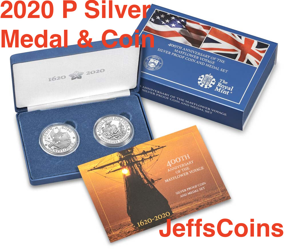 2020 P 400th Anniversary of Mayflower Voyage 2 Silver Set Proof