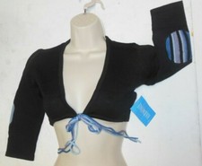 Ballet HARMONIE BALLERINA SWEATER Tie Front w/ Elbow Patches HVS031 black