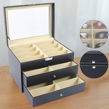24 Grid Eye Glasses Case Eyewear Sunglasses Display Box Storage Holder Organizer