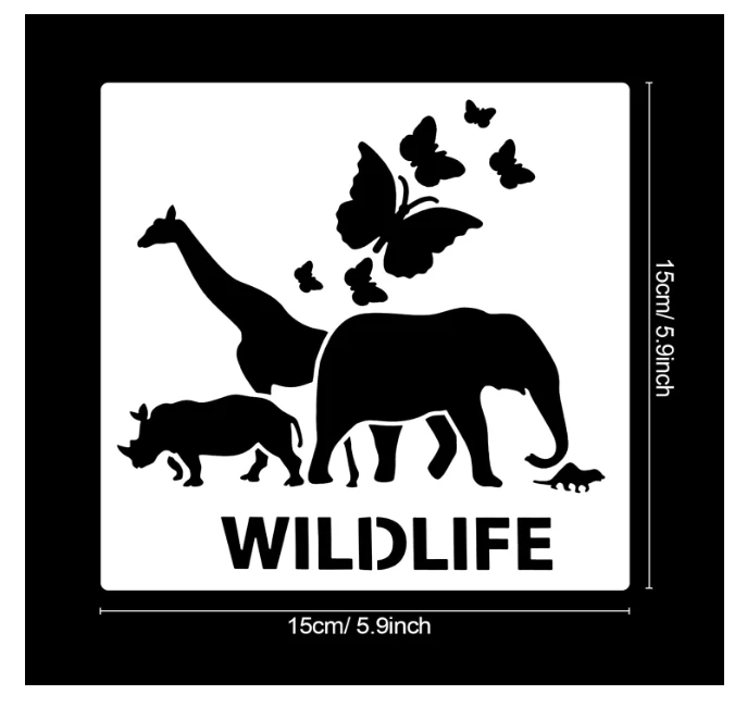 Qpout 16 Stück Tierschablonen Vorlagen für Kinder 5,9x5,9 Zoll Wiederverwendbar - Bild 3 von 4