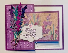 4 Stampin Up! “Hope Your Day Is A Happy One” Painted Lavender Greeting Card Kit