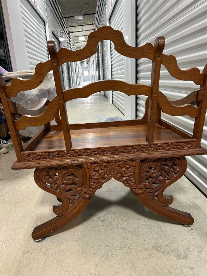 复古柚木,大象(“Howdah”)马鞍椅在泰国购买 — 第 4/4 张图片