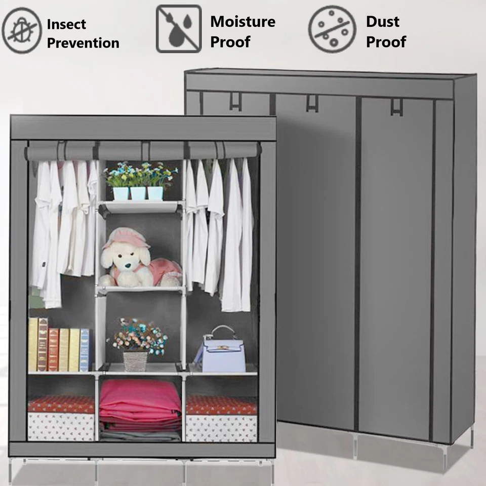 HBN Armario Portátil Armario, Armario Organizador con Cubierta de Tela No Tejida Foto 4 de 4