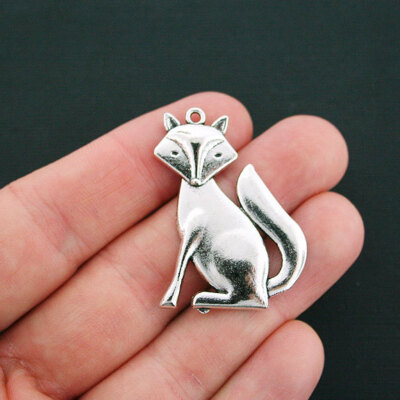 1 Fox Charm Antique Silver Tone Large Size - SC1829