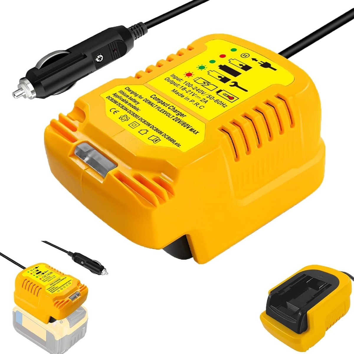 for Dewalt 20V Battery Car Charger Portable Mini Fast Charger