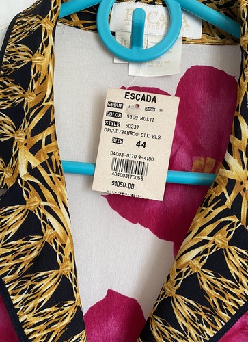 Escada women’s blouse, NWT, 100% Silk, Chest 50”, Sleeves 25”, Long 39.5” - Bild 2 von 9