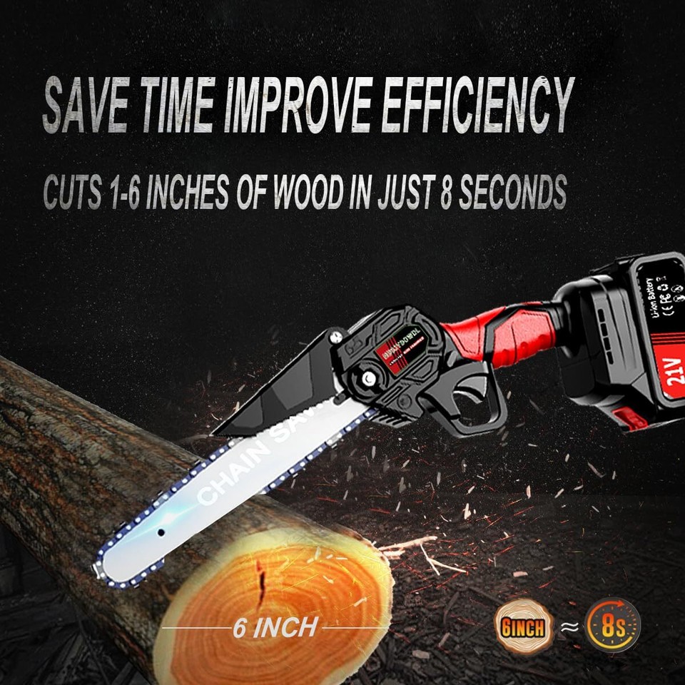 Mini Chainsaw 6 Inch For Dewalt 20V Max Battery Cordless HandHeld