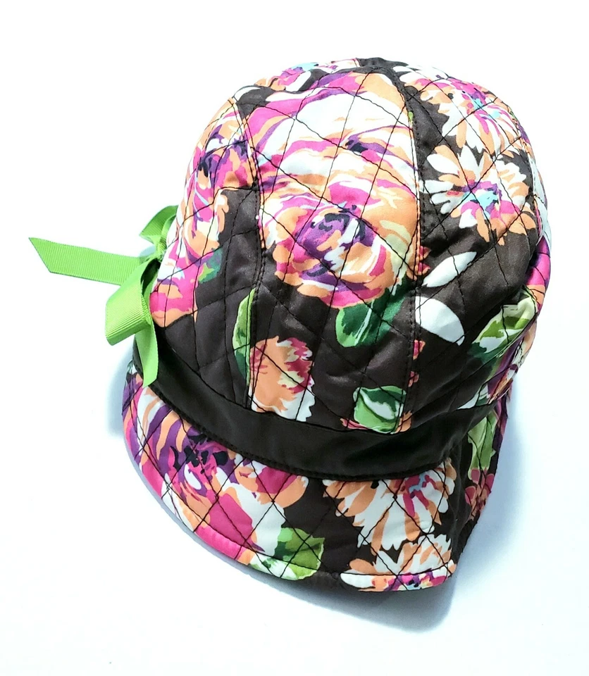 Sombrero de Newsgirl Floral Vera Bradley en Inglés Rosa Lateral Bow Talla Única Forrado Cálido Foto 3 de 4