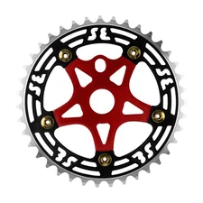 Chainring SE Bikes 1pc 39T 1/8 Alloy w/Spider Black/Red Chrome Plated