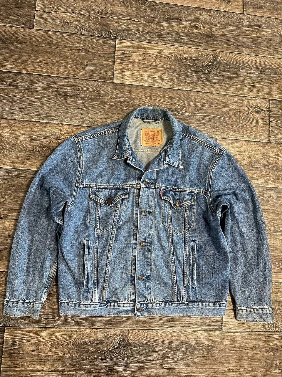Vintage Levis Trucker Jacket Mens XL Blue Jeans Denim Biker Grunge
