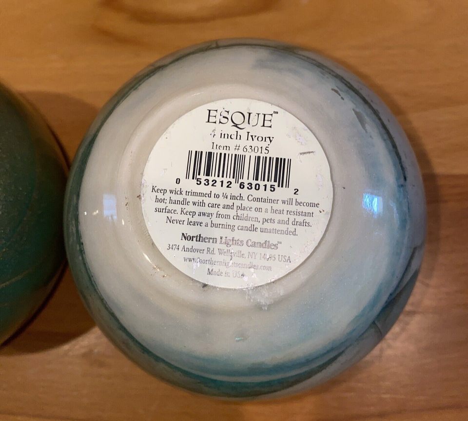 2 New Esque Northern Lights Candles 4 inch Bright Turquoise eBay