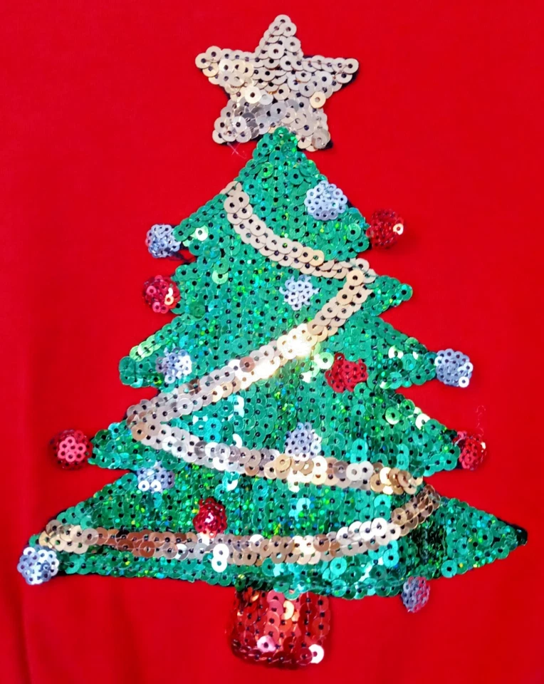 阳光时尚精品女孩亮片圣诞树分层蓬裙连衣裙 6-7 — 第 2/4 张图片