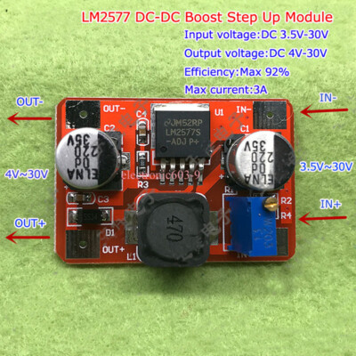 DC-DC Step Up Power Module 3A Boost Volt Converter 3.5V-30v to 5v 6v 9v 12v 24v