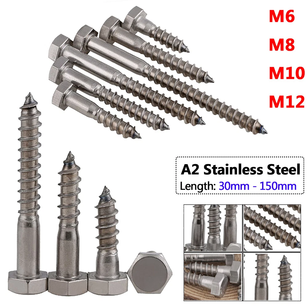 Hex head wood screw sizes deals