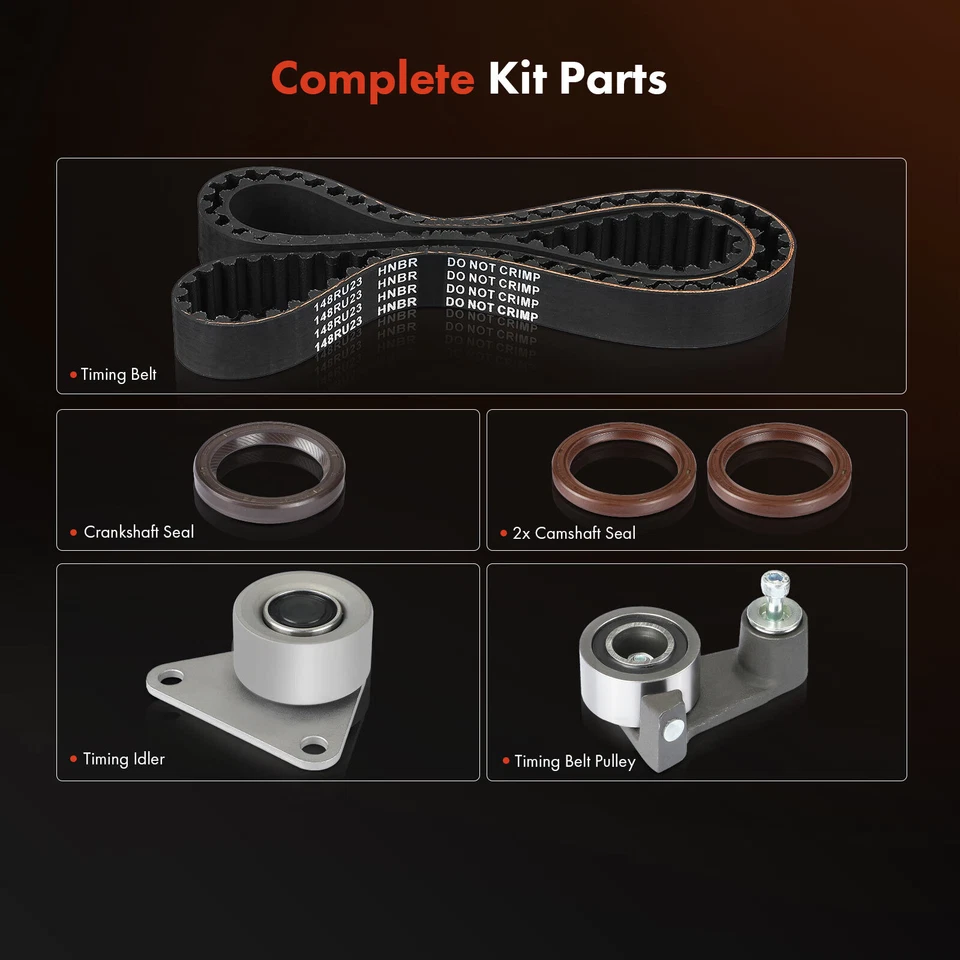 Kit de correa de distribución de 6 piezas para Volvo C70 S70 V70 1998-2002 850 1993-1997 L5 2,3 L 2,4 L Foto 2 de 4