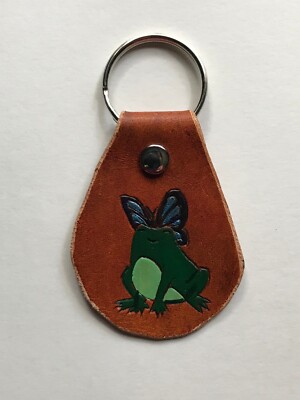 Leather Key Ring With Frog Leather Frog Keychain Artisan Crafted