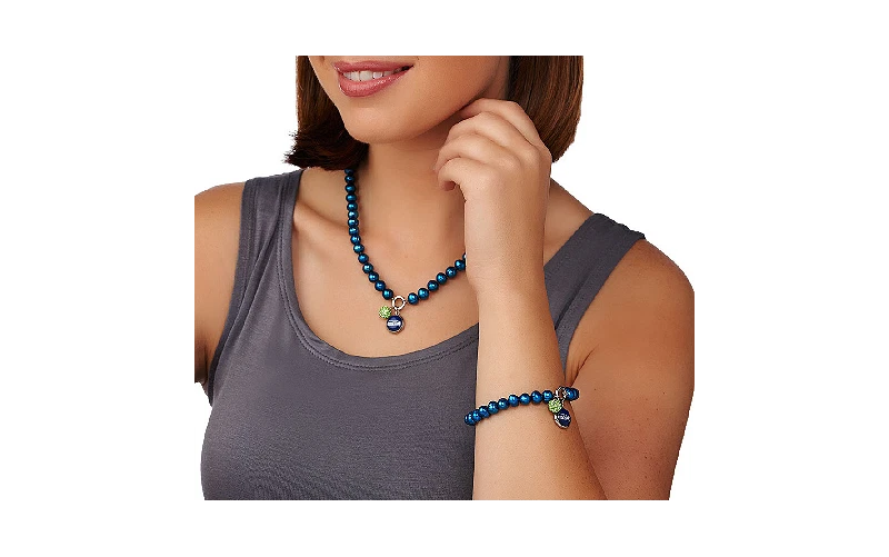 Collar QVC Honora Perla Cultivada 7.0mm Equipo NFL 18" Dije Foto 4 de 4