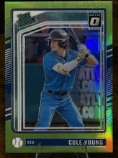 2024 Donruss Baseball Cole Young /149 Green Optic Prizm #139 Mariners