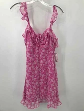 Pre-Owned Lulus Pink Size Medium Floral Short Sleeveless Dress