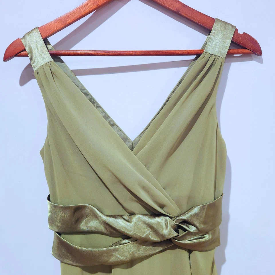 Vestido midi vintage Jones Studio verde sin mangas Babydoll talla 8 Y2K Fairy Foto 2 de 4