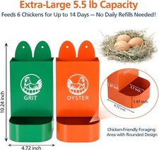 US Patent Pending Chicken Oyster Shell and Grit Feeder for Hens   Heavy-Duty Met