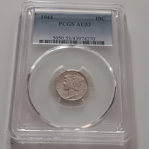 1944 Mercury Dime PCGS AU53 90% Silver