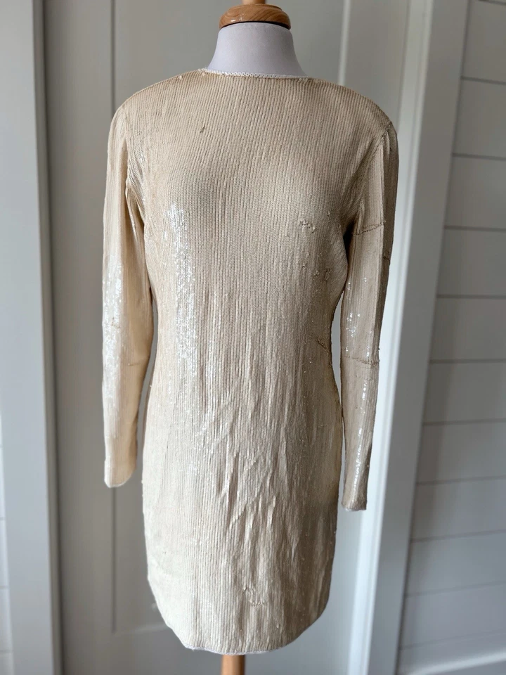 Calvin Klein Collection Spring 1992 Ready To Wear Sequin Dress READ FLAW - Image 4 of 4