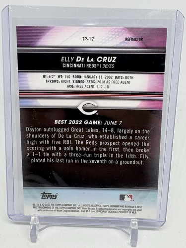 2022 Bowmans Best Elly De La Cruz Top Prospects rifrattore (E514) - Foto 3 di 3