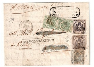 RR! Old Italy Modena: GOOD letter with twice No. 7 and three times No. 9!!