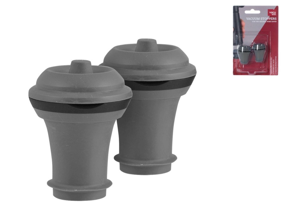 Vacu Vin Bottle Stopper Gray 2 Pieces