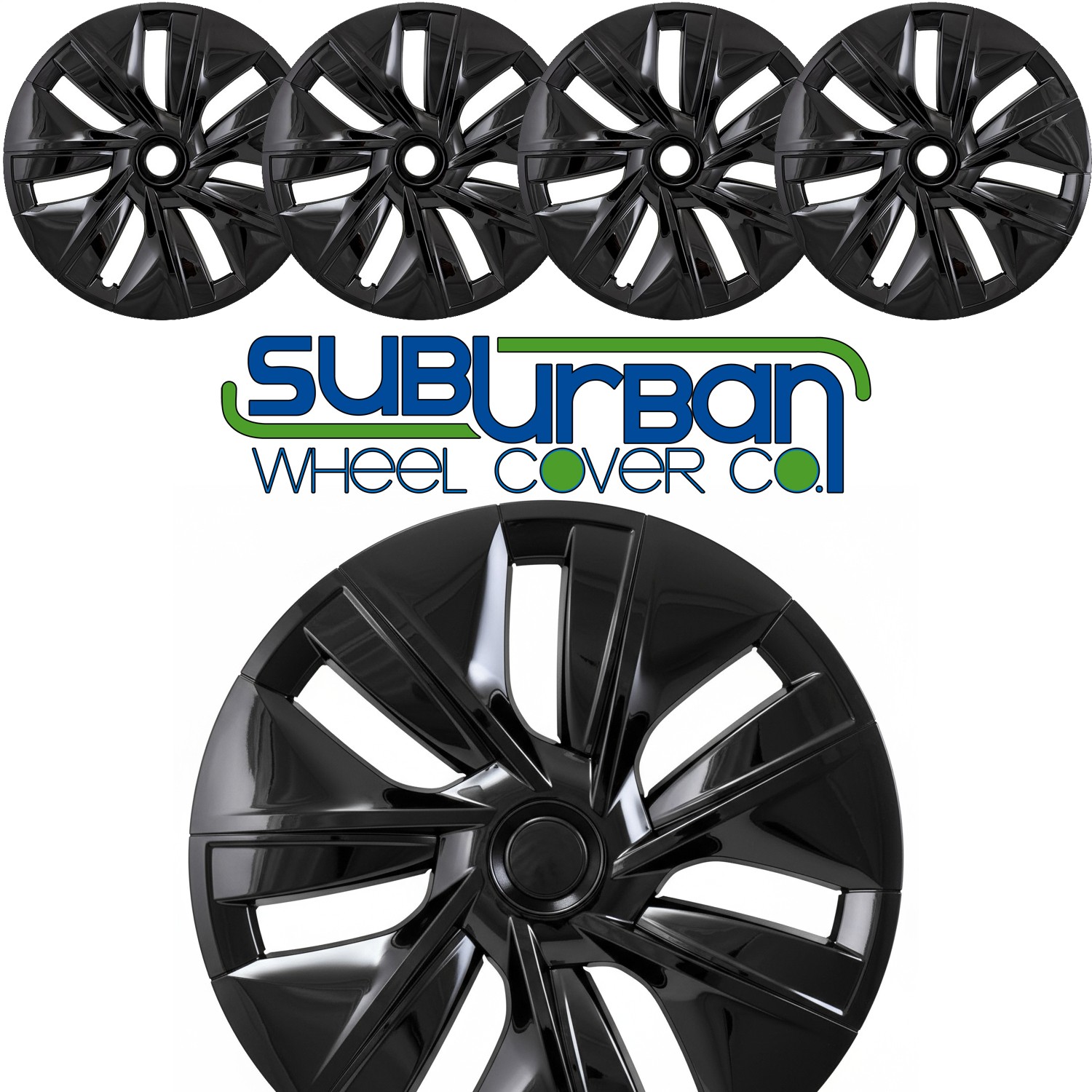 👀 FITS 2020-2024 Tesla Model Y 19" Gloss Black Replacement Hubcaps 566-19BLK ✅