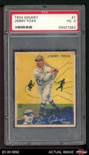 1934 Goudey #1 Jimmie Foxx Athletics HOF PSA 3 - VG