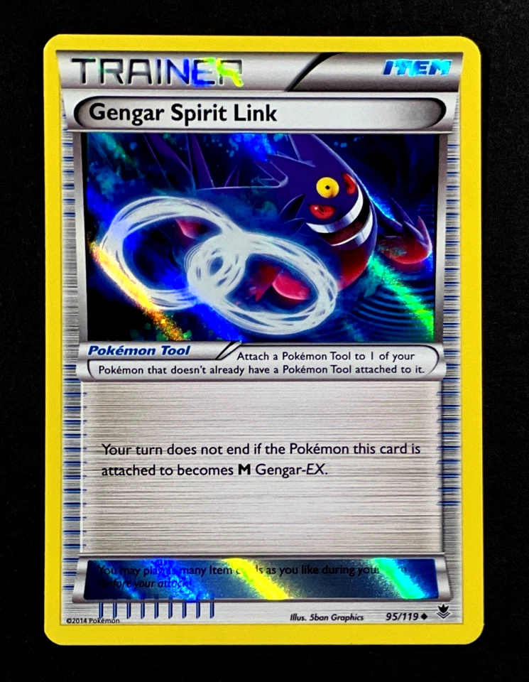 2014 Pokemon GENGAR SPIRIT LINK Phantom Forces REVERSE HOLO Foil XY Card 95/119 - Image 2 of 4
