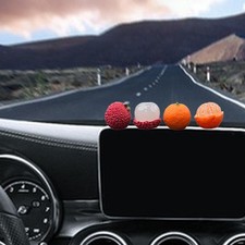 Resin Mini Orange Litchi Car Dashboard Decor Cute Interior Accessory Gift for