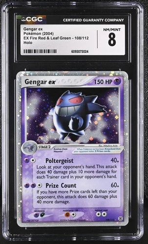 CGC 8 Gengar ex 108/112 Fire Red & Leaf Green Ultra Rare Holo Pokemon Card SWIRL