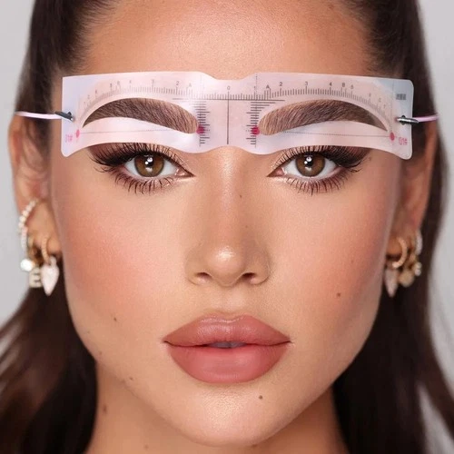10x Eyebrow Stencils Shaper Grooming Kit Brow Makeup Template Tool Reusable - product listing photo