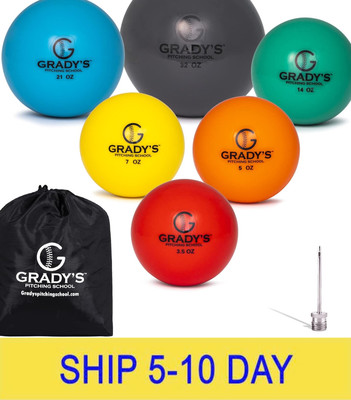 Grady's Pitching School Weighted Velocity Training Ball Set   Seam & Seamless Op