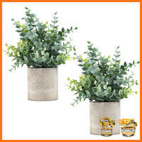 Kunstpflanzen Eukalyptus 2 StüCk Topfpflanzen FüR Regal Zuhause Deko