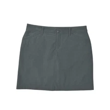 Eddie Bauer Gray Straight Skort Size 8 Polyester Mini Skirt Zip Solid