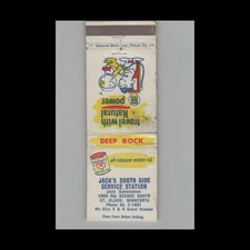 Matchbook Cover Jack's Deep Rock South Side Service Station St. Cloud MN