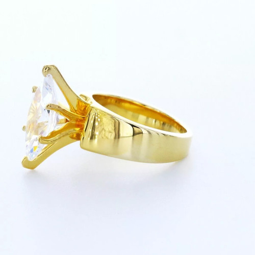 Massiver 18K Gold Solitär Verlobungsring 3 Karat Marquise Lab-Grown Diamant F SI1 - Bild 5 von 5