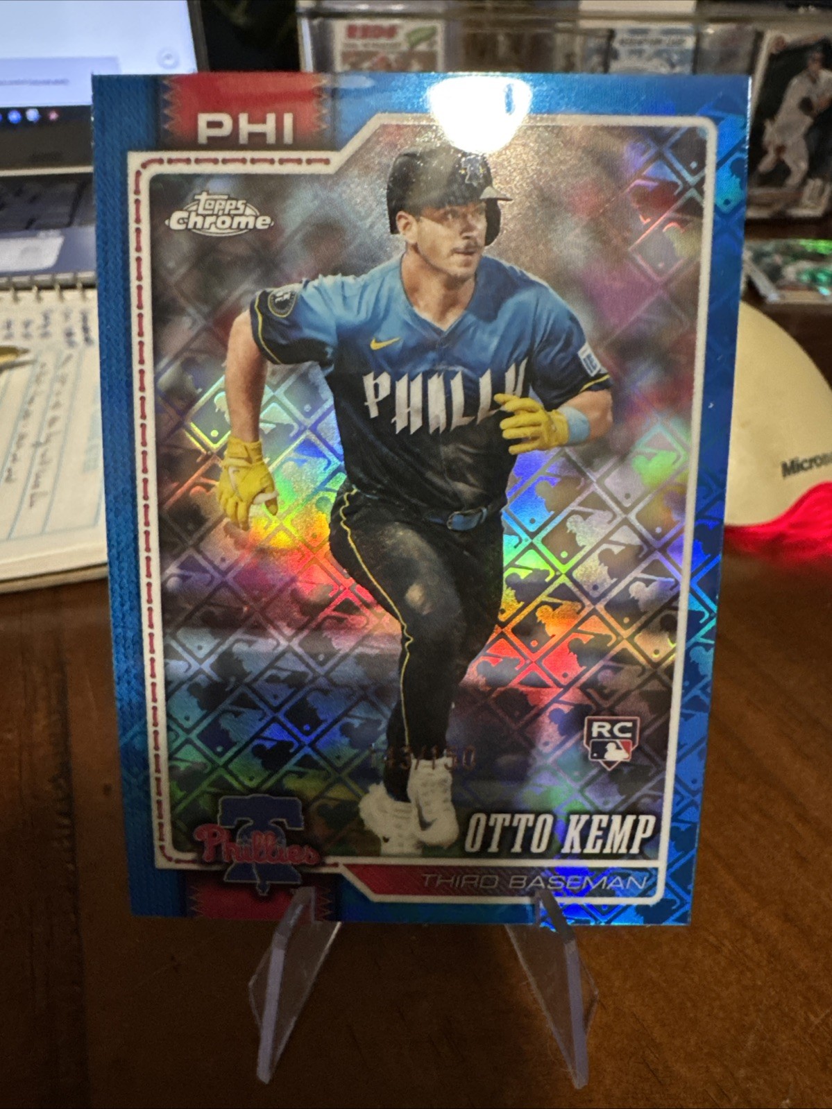 Topps Chrome 2026 Otto Kemp RC Blue LOGOFRACTOR  /150 Color Match #229 Phillies